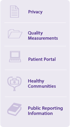 Consent Forms, Quality Measurements, Patient Portal, Healthy Communities